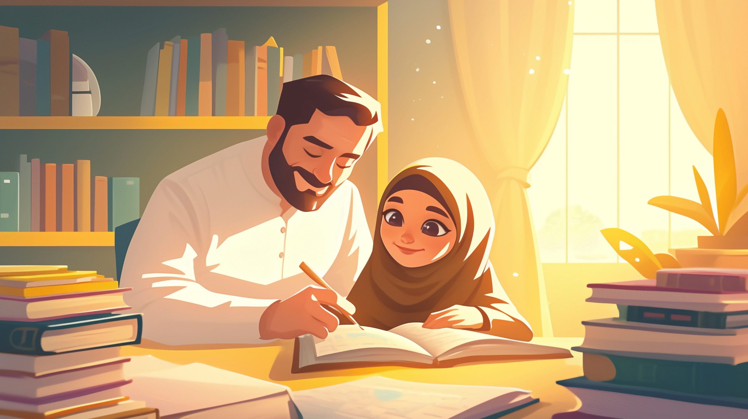 cartoon-illustration-muslim-family